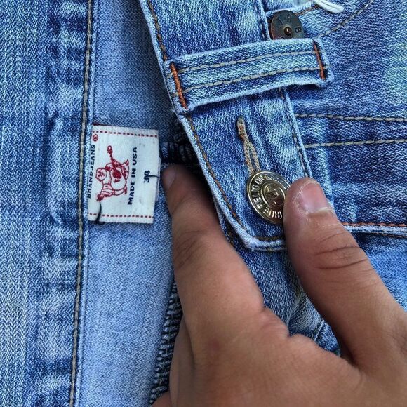 True Religion Jeans Size 34 White Stitch No Tab - Picture 2 of 11